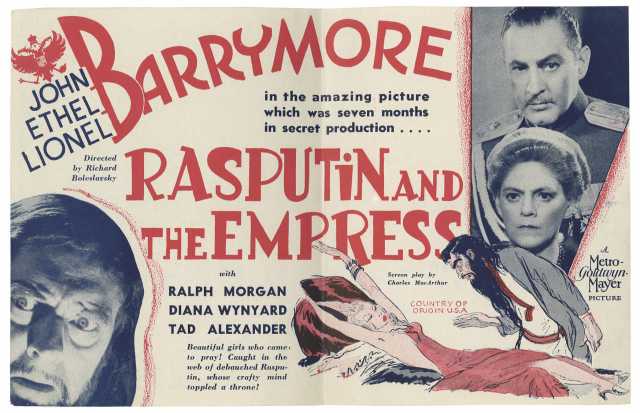 Titelbild zum Film Rasputin and the Empress, Archiv KinoTV